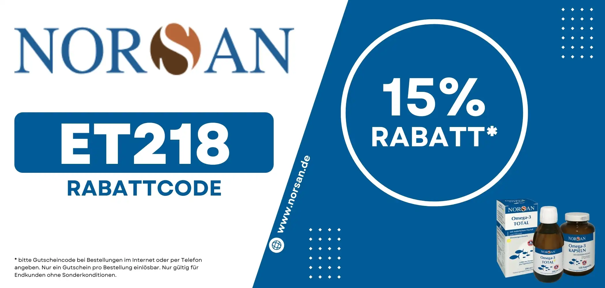 Norsan Gutschein "ET218" 15% Rabatt